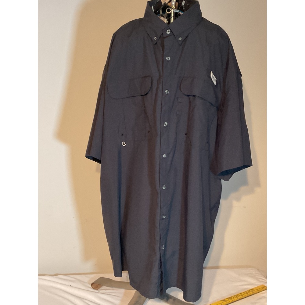 Magellan Outdoors Fish Gear Mens 3XL Gray Short Sleeve Fishing Shirt Relaxed Fit